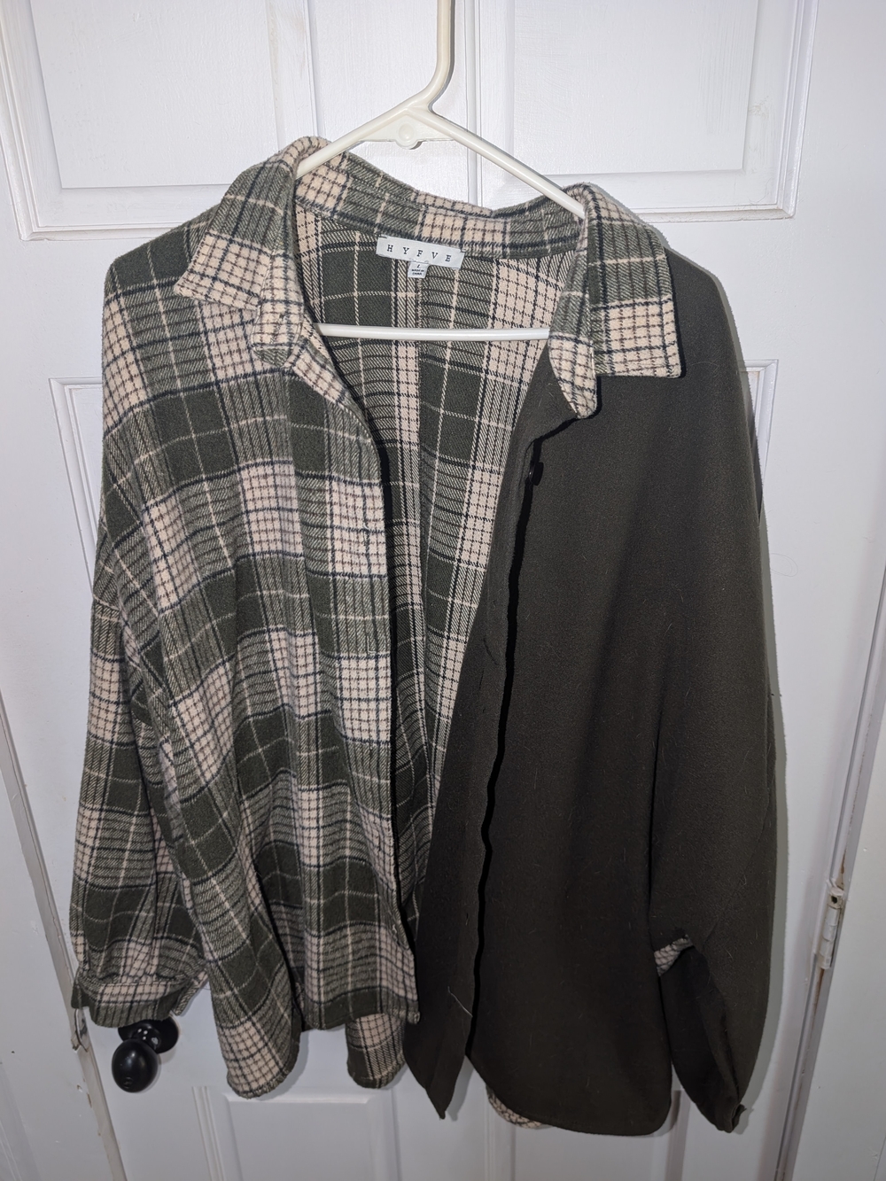HYFVE Green Plaid and Solid Olive Jacket